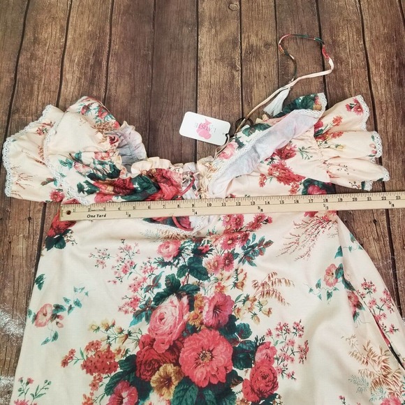 L'atiste Womens Dress 0 Beige Silk Sheath Round Striped Short Sleeve - Picture 2 of 11